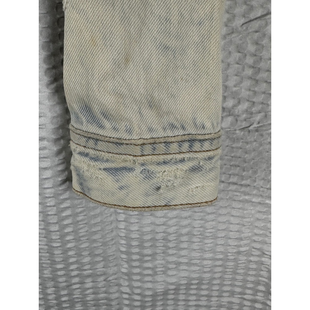 American Eagle Women's XL Distressed Washed Jean‎ Jacket Cropped size XS - Picture 3 of 6